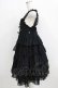 画像2: metamorphose / ハイウエスト4段フリルジャンパースカート (ドットチュール) Free ブラック H-26-01-24-020-ME-OP-NS-ZH (2)