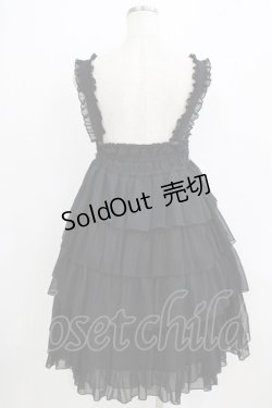 画像3: metamorphose / ハイウエスト4段フリルジャンパースカート (ドットチュール) Free ブラック H-26-01-24-020-ME-OP-NS-ZH