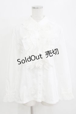 画像1: Jane Marple / フラワーレースコットンブラウス  オフホワイト H-26-01-25-031-JM-BL-KB-ZH