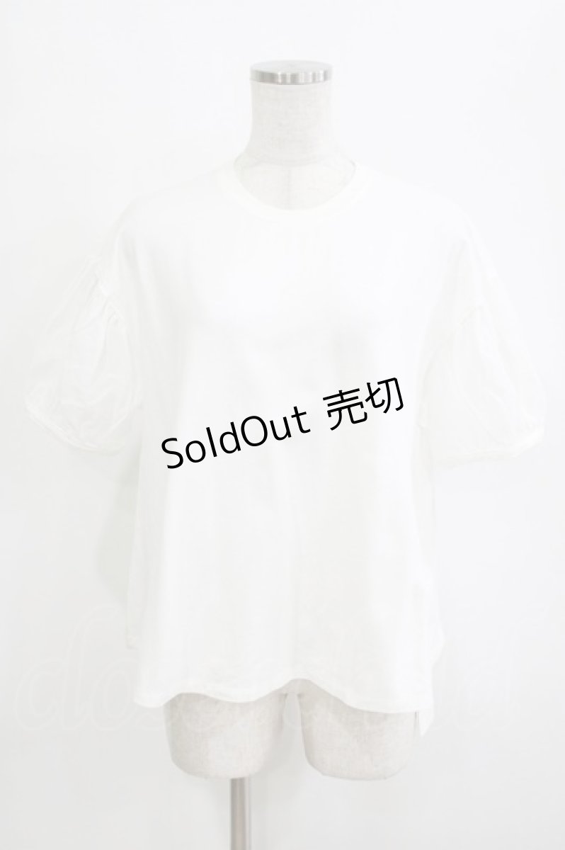 画像1: Jane Marple / Sheer Puffy Sleeve Pullover  off white×off white H-26-01-25-033-JM-TO-KB-ZH (1)