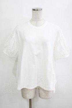 画像1: Jane Marple / Sheer Puffy Sleeve Pullover  off white×off white H-26-01-25-033-JM-TO-KB-ZH