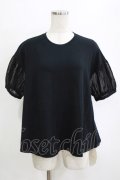 Jane Marple / Sheer Puffy Sleeve Pullover  black×black H-26-01-25-034-JM-TO-KB-ZH