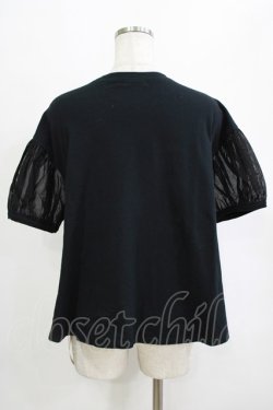 画像3: Jane Marple / Sheer Puffy Sleeve Pullover  black×black H-26-01-25-034-JM-TO-KB-ZH