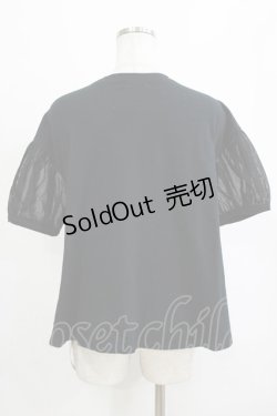 画像3: Jane Marple / Sheer Puffy Sleeve Pullover  black×black H-26-01-25-034-JM-TO-KB-ZH