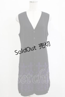 画像1: PUTUMAYO / ノースリーブニットカーデ  黒 H-26-01-25-037-PT-TO-KB-ZH