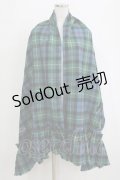 Jane Marple / Tartan check many wayストール  ブルー×グリーン H-26-01-25-048-JM-ZA-KB-ZH