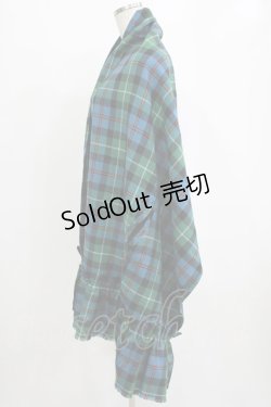 画像2: Jane Marple / Tartan check many wayストール  ブルー×グリーン H-26-01-25-048-JM-ZA-KB-ZH