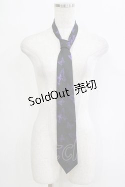 画像1: BPN / 蝶柄ジャガードネクタイ  黒×紫 H-26-01-25-050-GO-ZA-KB-ZH