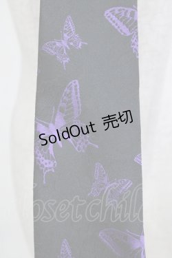 画像2: BPN / 蝶柄ジャガードネクタイ  黒×紫 H-26-01-25-050-GO-ZA-KB-ZH