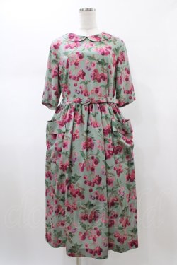 画像1: Jane Marple Dans Le Salon / Winter cherries day dress  ミント H-26-01-25-1025-JM-OP-KB-ZH