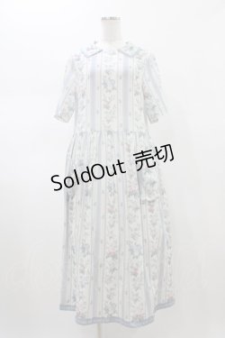 画像1: Jane Marple Dans Le Salon / Pale rosesリンクルドレス  ブルーグレー H-26-01-25-1026-JM-OP-KB-ZH