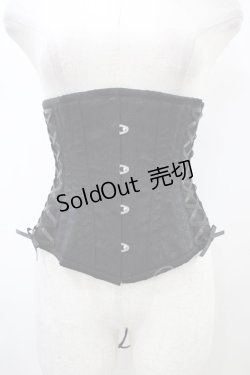 画像1: abilletage / ローズサテンミニコルセット 3 ブラック H-26-01-25-1006-GO-ZA-KB-ZH