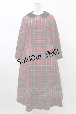 画像1: Jane Marple / Wool tartan dormitory dress  レッド H-26-01-25-1029-JM-OP-KB-ZH