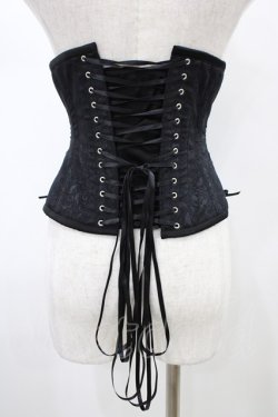 画像2: abilletage / ローズサテンミニコルセット 3 ブラック H-26-01-25-1006-GO-ZA-KB-ZH