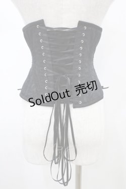 画像2: abilletage / ローズサテンミニコルセット 3 ブラック H-26-01-25-1006-GO-ZA-KB-ZH