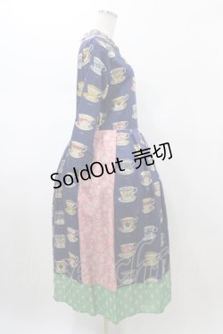 画像3: Jane Marple Dans Le Salon / Royal bone china patchwork dress  ブルーミックス H-26-01-25-1030-JM-OP-KB-ZH