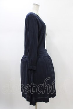 画像3: Jane Marple / ボイルとシフォンのコレットドレス  ネイビー H-26-01-25-1031-JM-OP-KB-ZH