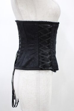 画像3: abilletage / ローズサテンミニコルセット 3 ブラック H-26-01-25-1006-GO-ZA-KB-ZH