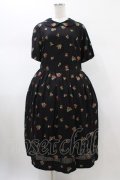Jane Marple / Strawberry jacquard colette dress  ブラック H-26-01-25-1033-JM-OP-KB-ZH