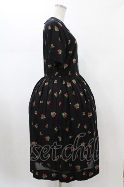 画像3: Jane Marple / Strawberry jacquard colette dress  ブラック H-26-01-25-1033-JM-OP-KB-ZH