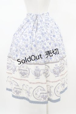 画像2: Jane Marple Dans Le Salon / マイセンコレクションロングスカート M ブルー H-26-01-25-1038-JM-SK-KB-ZH