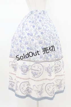 画像3: Jane Marple Dans Le Salon / マイセンコレクションロングスカート M ブルー H-26-01-25-1038-JM-SK-KB-ZH