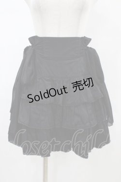 画像1: BPN / シフォンリボンフリルスカート  ブラック H-26-01-25-1044-GO-SK-KB-ZH