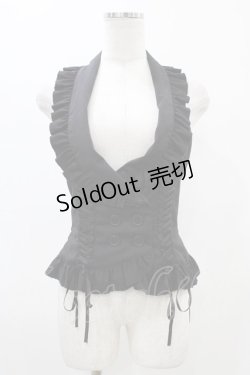 画像1: BPN / フリルホルターベスト  ブラック H-26-01-25-1047-GO-TO-KB-ZH