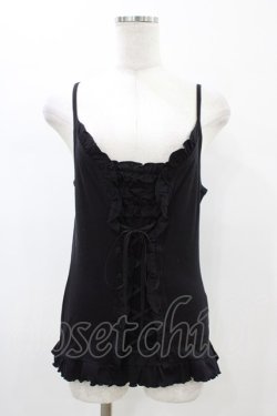 画像1: BPN / レイヤード風フリルキャミ  ブラック H-26-01-25-1048-GO-TO-KB-ZH