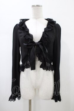 画像1: Moi-meme-Moitie / La Belle Roseボレロ  黒×黒レース H-26-01-25-1008-MO-TO-KB-ZH
