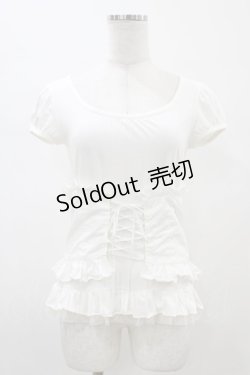 画像1: BPN / コルセット風カットソー  ホワイト H-26-01-25-1050-GO-TO-KB-ZH