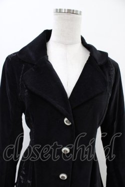 画像4: FRILL / レース切替プリント別珍コート  ブラック H-26-01-25-1009-HN-CO-KB-ZH