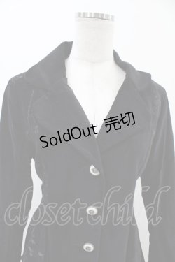 画像4: FRILL / レース切替プリント別珍コート  ブラック H-26-01-25-1009-HN-CO-KB-ZH