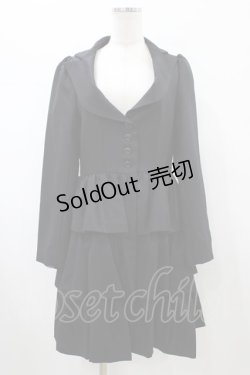 画像1: BPN / フリルロングジャケット  ブラック H-26-01-25-1010-GO-JA-KB-ZH