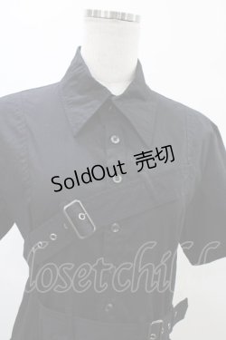 画像4: BPN FOR MEN / ベルテッドブラウス  ブラック H-26-01-25-1011-GO-BL-KB-ZH