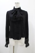 Moi-meme-Moitie / ローズリボンブラウス  ブラック H-26-01-25-1012-MO-BL-KB-ZH