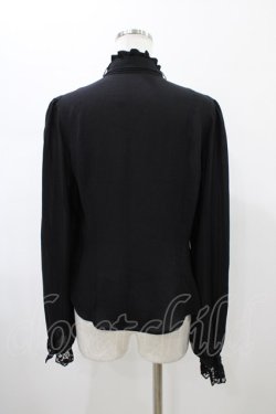 画像2: Moi-meme-Moitie / ローズリボンブラウス  ブラック H-26-01-25-1012-MO-BL-KB-ZH