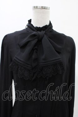 画像4: Moi-meme-Moitie / ローズリボンブラウス  ブラック H-26-01-25-1012-MO-BL-KB-ZH