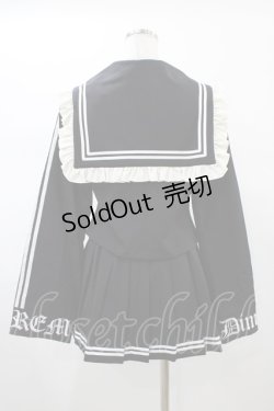 画像2: DimMoire / REFLEM×DimMoire/ロゴ刺繍セーラーSET UP  黒×白 H-26-01-25-1014-0-OP-KB-ZH