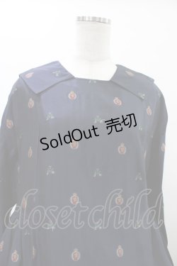 画像4: Jane Marple / British jacquard tablier dress  ネイビー H-26-01-25-1016-JM-OP-KB-ZH