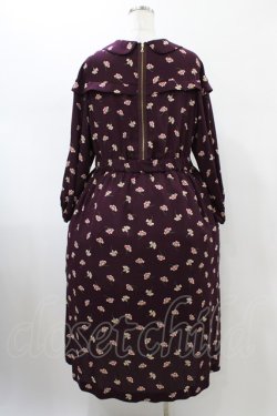 画像2: Jane Marple Dans Le Salon / Floating flowers afternoon dress  ワイン H-26-01-25-1017-JM-OP-KB-ZH