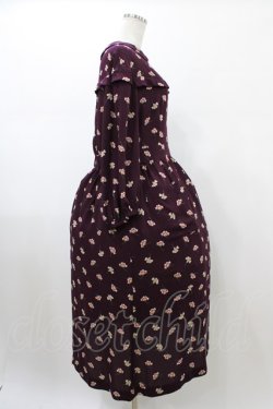 画像3: Jane Marple Dans Le Salon / Floating flowers afternoon dress  ワイン H-26-01-25-1017-JM-OP-KB-ZH