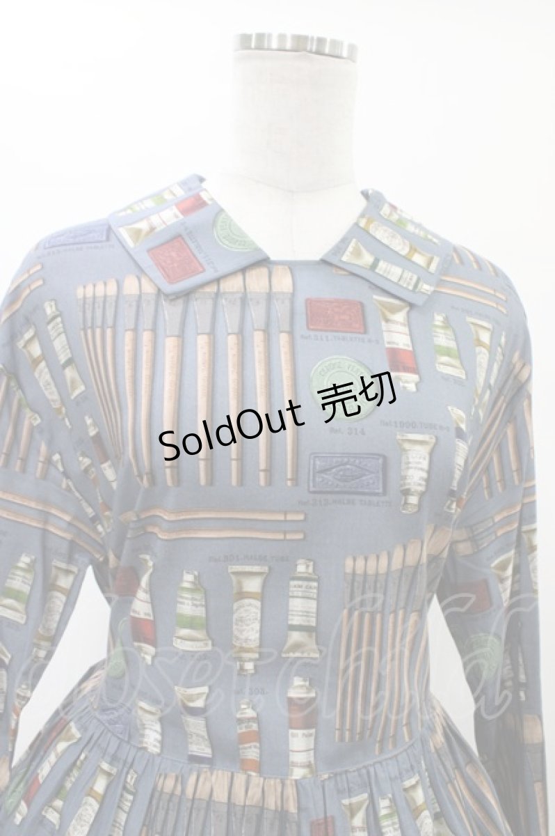 画像4: Jane Marple / Painting Kitティアードドレス  スティールブルー H-26-01-25-1018-JM-OP-KB-ZH (4)