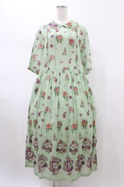 画像1: Jane Marple Dans Le Salon / Viola gardenラウンドカラードレス  シトロングリーン H-26-01-25-1019-JM-OP-KB-ZH