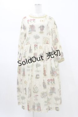 画像1: Jane Marple / Alice's dictionaryタブリエドレス  アイボリー×マスタード H-26-01-25-1021-JM-OP-KB-ZH