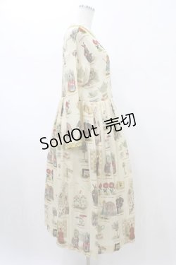 画像3: Jane Marple / Alice's dictionaryタブリエドレス  アイボリー×マスタード H-26-01-25-1021-JM-OP-KB-ZH