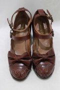 Jane Marple / トゥリボンのWストラップシューズ L ダークブラウン H-26-01-25-059-JM-SH-KB-ZH