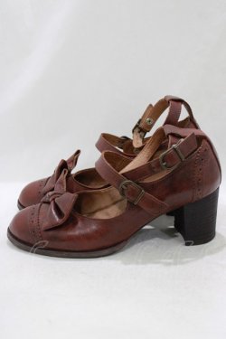 画像2: Jane Marple / トゥリボンのWストラップシューズ L ダークブラウン H-26-01-25-059-JM-SH-KB-ZH