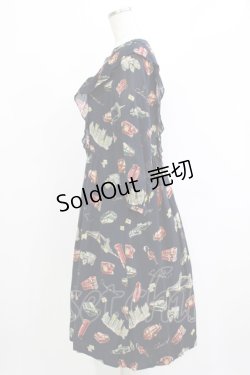 画像2: Jane Marple Dans Le Salon / The good oldフリルヨークドレス  ネイビー H-26-01-25-006-JM-OP-KB-ZH