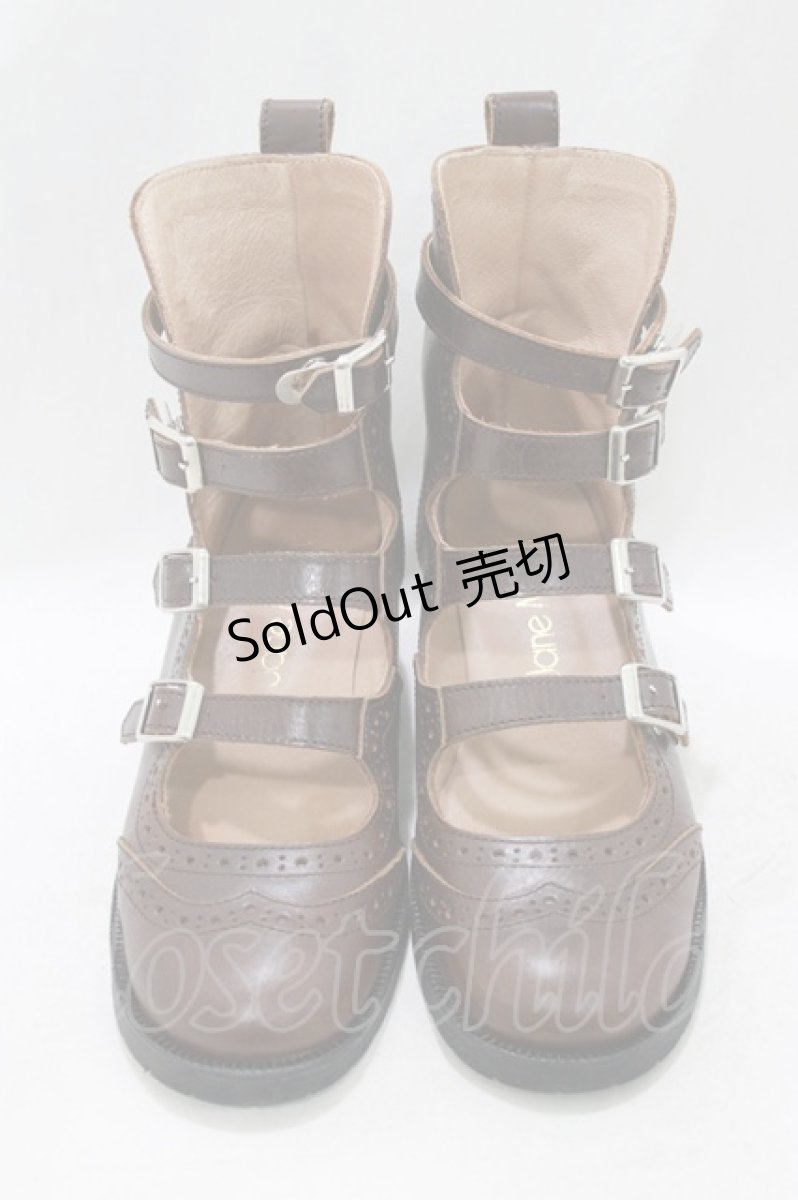 画像1: Jane Marple / 4ストラップシューズ S ブラウン H-26-01-25-064-JM-SH-KB-ZH (1)